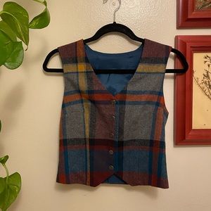 cute fall plaid vintage vest